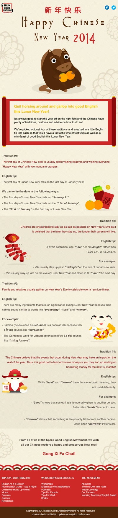 Speak Good English Newsletter: January 2014